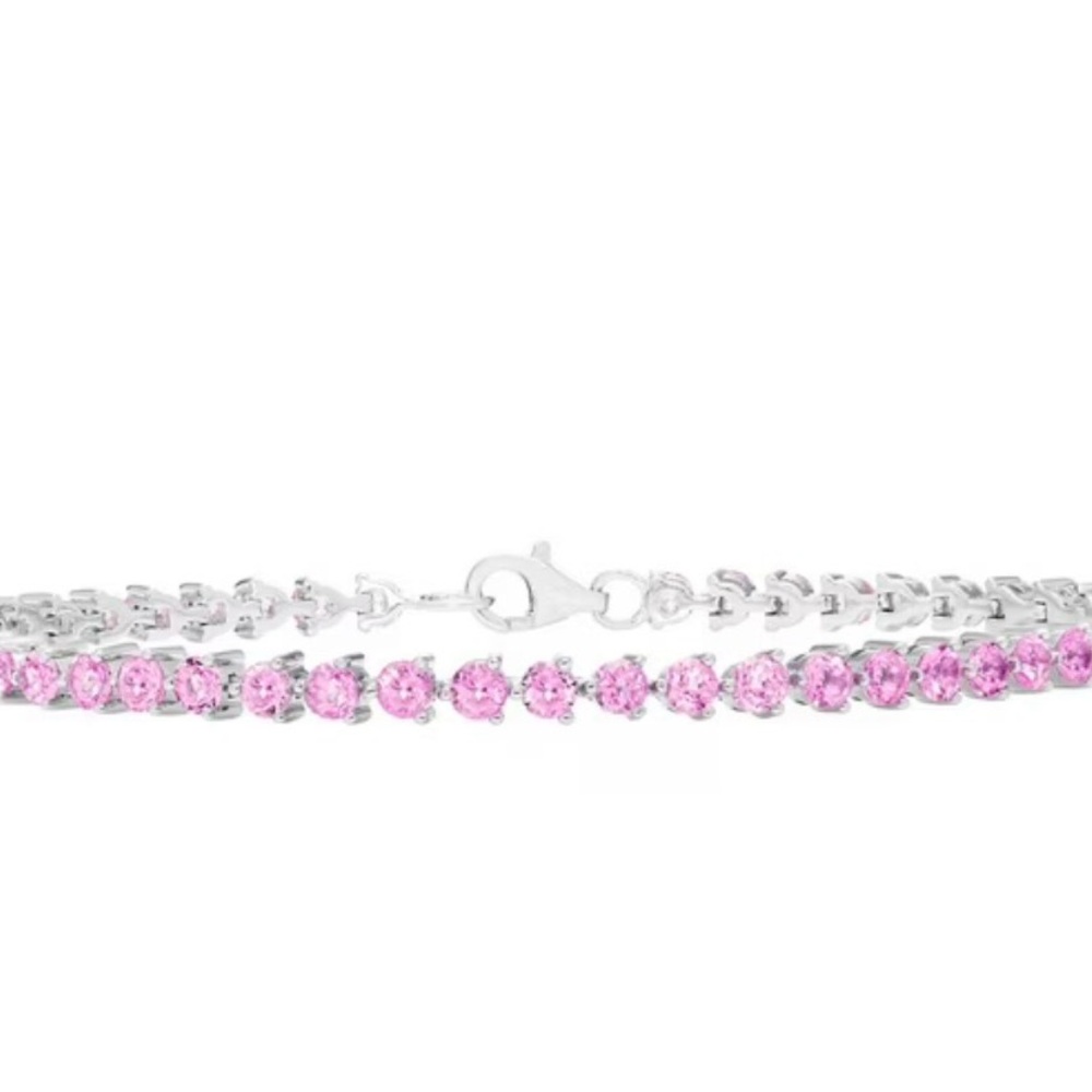 Lab Created Pink Sapphire Tennis Bracelet